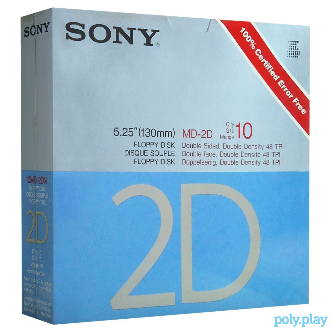 Sony MFD-2DD XT Series Enhanced Performance 3.5-Inch Micro Floppy Double Density Disks 10 Pack 